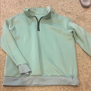 Mint Green Quarter-Zip Pullover Oversized